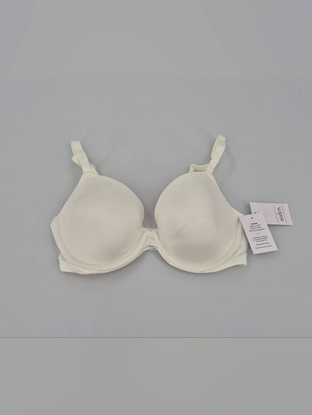 Women’s Auden “Smooth” Lightly Lined Comfort Wire Bra Cream 32D NEW!